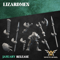 SLIPPERY LIZARD x10 druk 3d LIZARDMEN White Angels