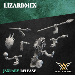 SLIPPERY LIZARD x10 druk 3d LIZARDMEN White Angels