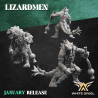 SLIPPERY LIZARD x10 druk 3d LIZARDMEN White Angels