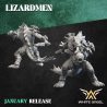 SLIPPERY LIZARD x10 druk 3d LIZARDMEN White Angels