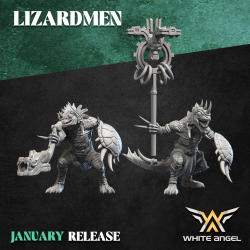 SLIPPERY LIZARD x10 druk 3d LIZARDMEN White Angels