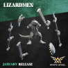 WARRIOR LIZARD x10 druk 3d LIZARDMEN White Angels
