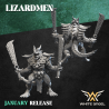 WARRIOR LIZARD x10 druk 3d LIZARDMEN White Angels