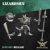 WARRIOR LIZARD x10 druk 3d LIZARDMEN White Angels
