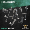 WARRIOR LIZARD x10 druk 3d LIZARDMEN White Angels