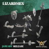 WARRIOR LIZARD x10 druk 3d LIZARDMEN White Angels