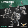 WARRIOR LIZARD x10 druk 3d LIZARDMEN White Angels