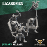 WARRIOR LIZARD x10 druk 3d LIZARDMEN White Angels