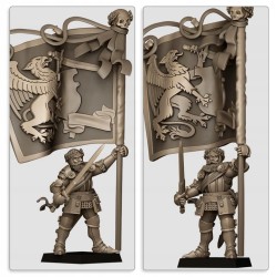 Sunland Battle Standard Bearer on foot - Bigusson - Highlands Miniatures