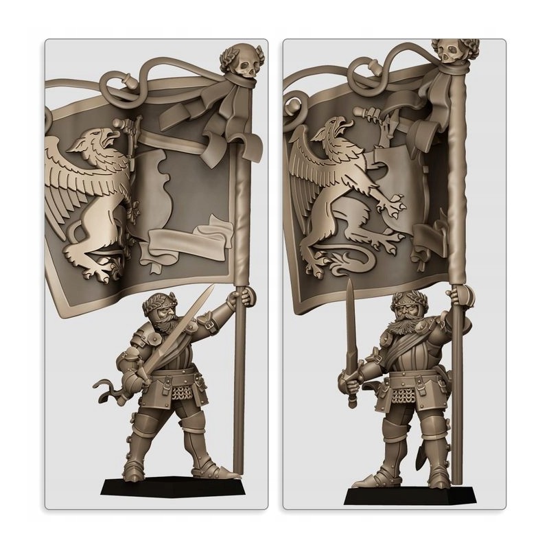 Sunland Battle Standard Bearer on foot - Bigusson - Highlands Miniatures Sunland Battle Standard Bearer on foot - Bigusson - Highlands Miniatures