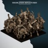 Aegean Sea Hippeis with Bows x7 + cmd - Bigusson - Highlands Miniatures