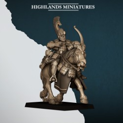 Aegean Sea Hippeis with Bows x7 + cmd - Bigusson - Highlands Miniatures