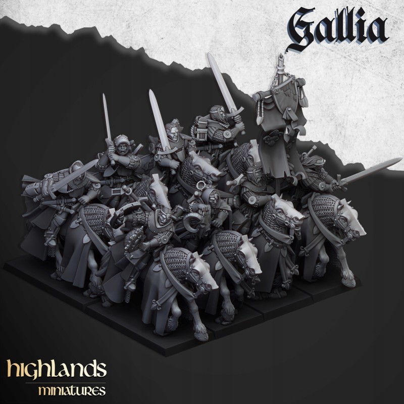 Questing Knights x 6 (3 + cmd) - druk 3d - Bigusson - Highlands Miniatures Questing Knights x 6 (3 + cmd) - druk 3d - Bigusson - Highlands Miniatures