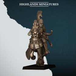 Aegean Sea Hippeis with Bows x7 + cmd - Bigusson - Highlands Miniatures