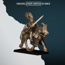 Aegean Sea Hippeis with Bows x7 + cmd - Bigusson - Highlands Miniatures