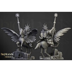 High Mage of Sunland on Pegasus - Mag na pegazie - Highlands Miniatures