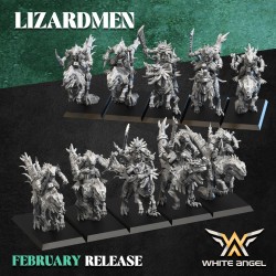 LIZARD WARRIOR RIDER - LIZARDMEN x5 druk 3d