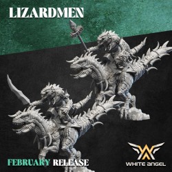 LIZARD WARRIOR RIDER - LIZARDMEN x5 druk 3d