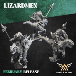 LIZARD WARRIOR RIDER - LIZARDMEN x5 druk 3d