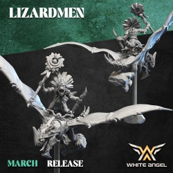 SLIPPERY LIZARD SHAMAN SKYCRAWLER Druk 3d LIZARDMEN White Angels