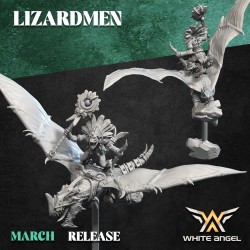 SLIPPERY LIZARD SHAMAN SKYCRAWLER Druk 3d LIZARDMEN White Angels
