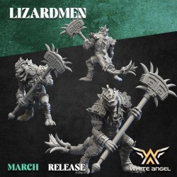 HEAVY SLIPPERY LIZARD sculpted by White Angel Miniatures. x10 LIZARDMEN 3d