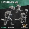 HEAVY SLIPPERY LIZARD sculpted by White Angel Miniatures. x10 LIZARDMEN 3d