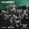 HEAVY SLIPPERY LIZARD sculpted by White Angel Miniatures. x10 LIZARDMEN 3d