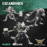 HEAVY SLIPPERY LIZARD sculpted by White Angel Miniatures. x10 LIZARDMEN 3d