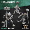 HEAVY SLIPPERY LIZARD sculpted by White Angel Miniatures. x10 LIZARDMEN 3d