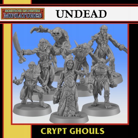 UNDEAD: Crypt Ghouls Unit x 7- Monstrous Encounters