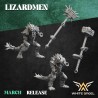 HEAVY SLIPPERY LIZARD sculpted by White Angel Miniatures. x10 LIZARDMEN 3d