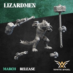 HEAVY SLIPPERY LIZARD sculpted by White Angel Miniatures. x10 LIZARDMEN 3d