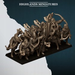 Nemean Lions with Bows x7 + cmd - Bigusson - Highlands Miniatures