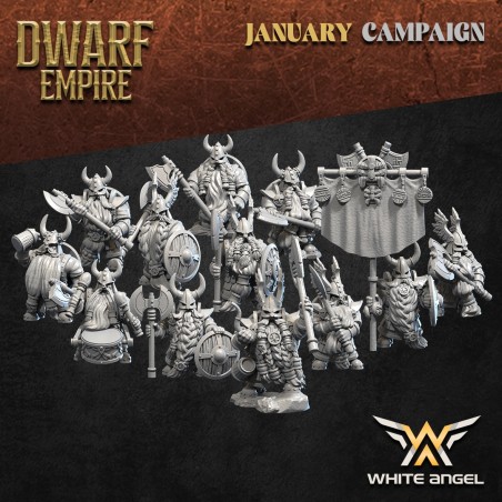 MASTER BEARD WARRIOR x 7 + cmd (new) - Bigusson Miniatures - Druk 3D