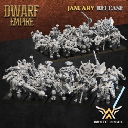 Dwarf Pirate x10 - Bigusson - Druk 3D - White Angels