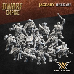 Dwarf Pirate x10 - Bigusson - Druk 3D - White Angels