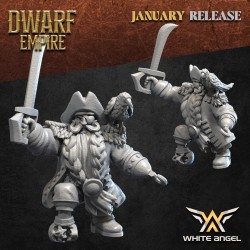 Dwarf Pirate x10 - Bigusson - Druk 3D - White Angels
