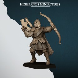 Nemean Lions with Bows x7 + cmd - Bigusson - Highlands Miniatures