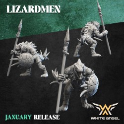 SLIPPERY LIZARD x10 druk 3d LIZARDMEN White Angels
