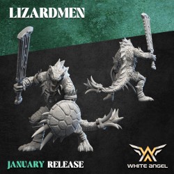 SLIPPERY LIZARD x10 druk 3d LIZARDMEN White Angels
