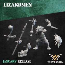 SLIPPERY LIZARD x10 druk 3d LIZARDMEN White Angels