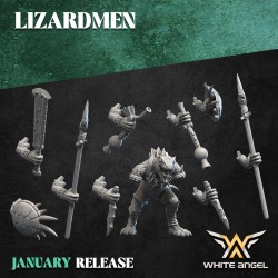 SLIPPERY LIZARD x10 druk 3d LIZARDMEN White Angels