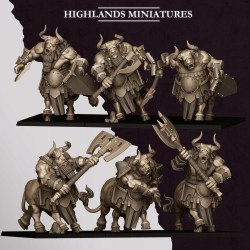 Marduk Minotaurs x3 regular Druk 3d Krasnoludy Chaosu Highlands Miniatures