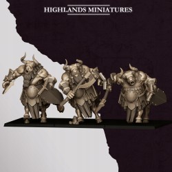 Marduk Minotaurs x3 regular Druk 3d Krasnoludy Chaosu Highlands Miniatures