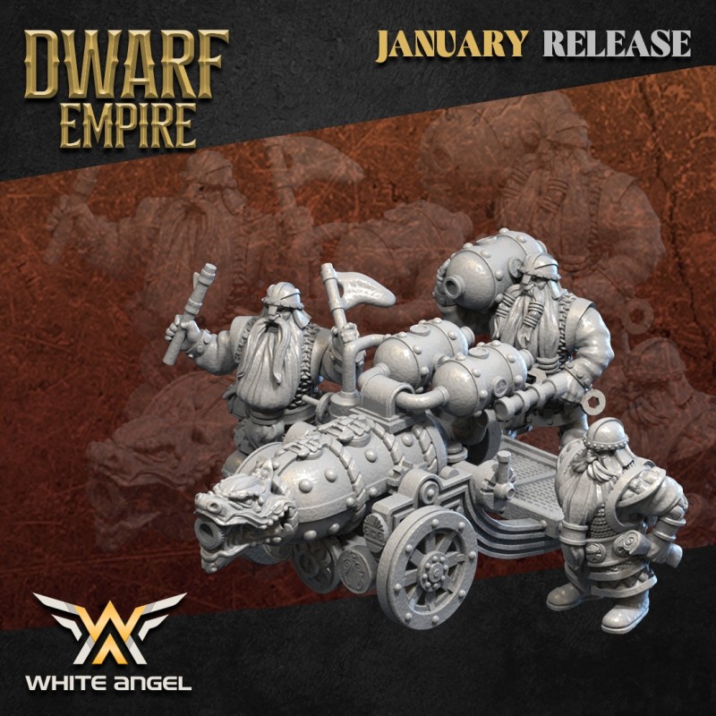 DWARF FLAME CANNON - Bigusson - Druk 3D - White Angels DWARF FLAME CANNON - Bigusson - Druk 3D - White Angels