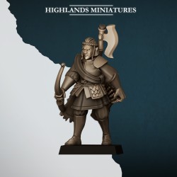 Nemean Lions with Bows x7 + cmd - Bigusson - Highlands Miniatures
