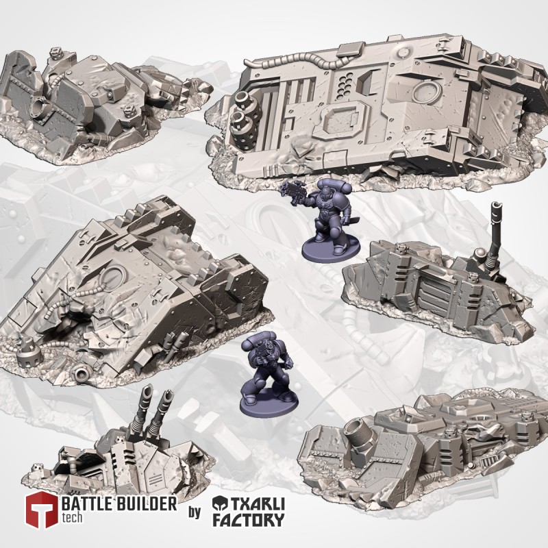 CRASHED TANKS 4 - Bigusson - druk 3d - Txarli Factory CRASHED TANKS 4 - Bigusson - druk 3d - Txarli Factory