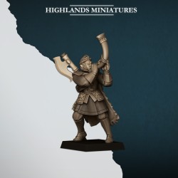 Nemean Lions with Bows x7 + cmd - Bigusson - Highlands Miniatures