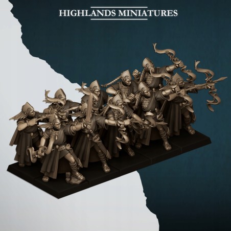 Aegean Maids with Bows x10 - Bigusson - Highlands Miniatures